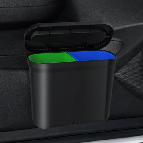 2020 New Auto Car Trash Bin Pressing Type Storage Bucke Car Storage Case Garbage Dust Case Box trash can