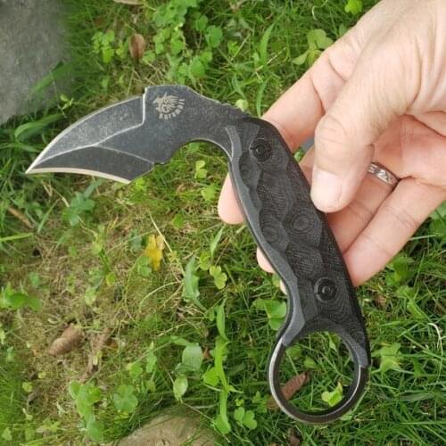 The One Shura Scorpion Karambit Claw Knife AUS-8 Blade G10 Handle Tactical Pocket Fixed Blade Knifes Hunting EDC Survival Tool