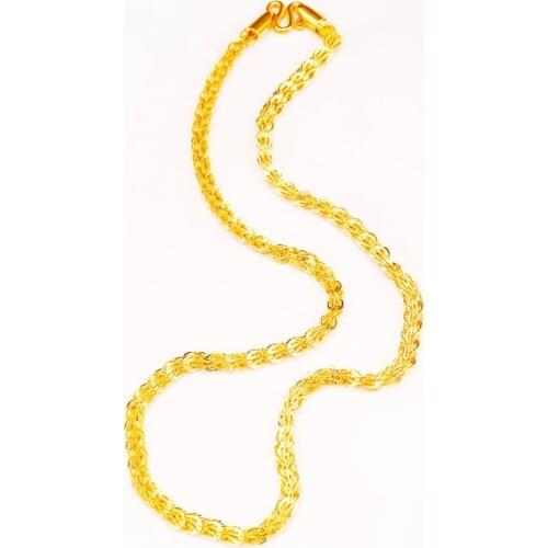 24k Gold Necklace for Women Men Simple Phoenix Tail Chain Elegant Charm Chain for Wedding Gifts Fine Jewelry Necklaces Collares