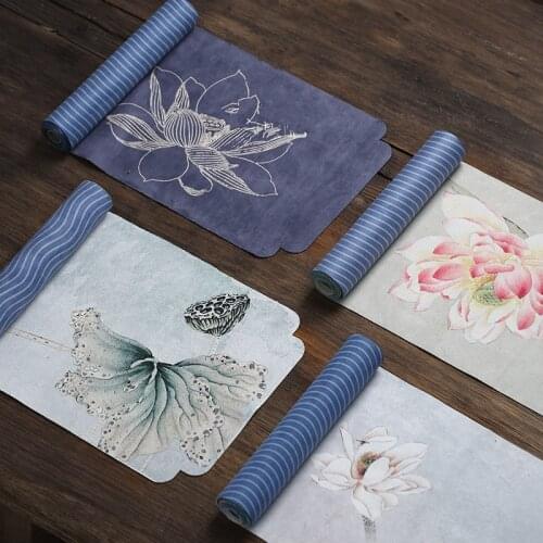 Cotton Linen Crafts Table Runner Chinese-Style Clear Lotus Drunk Suede Tea Table Tea Mat Dry Tea Towel Mat Tea Curtain Tea Towel
