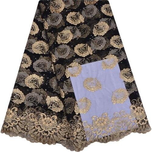 Latest African Laces 2018 Stones Lace Fabric Nigerian French Lace Fabrics High Quality French Tulle Lace Fabric For Women 1234