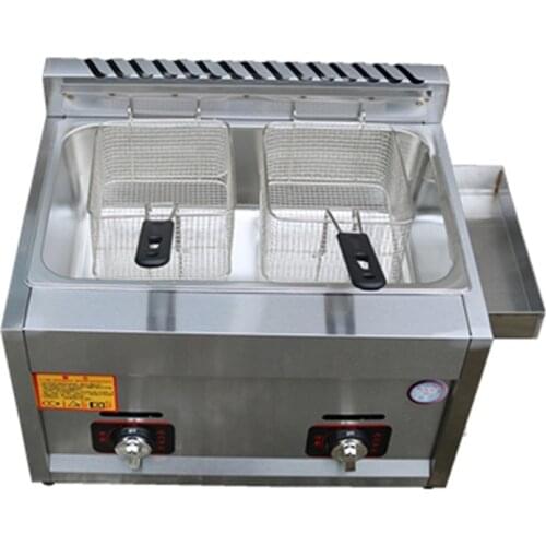 Commercial gas fryer energy-saving Stainless steel double-cylinder gas frying pan JX-11 fries fried /chicken frying machine 1PC