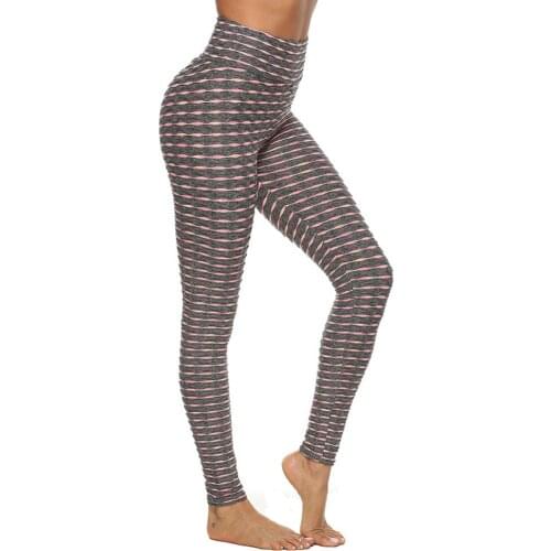 Sexy High Waist Fitness Jacquard Women Leggings Fashion Seamless Stretchy Sport Push Up Leggins Gym Workout Running Skinny Pants