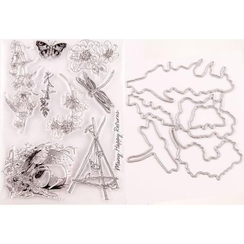Silicone Clear Stamps CUTTING DIES For Scrapbooking STENSICLS FLOWERSDIY PAPER Album Cards MAKING Transparent RUBBER Stamp MOLDS