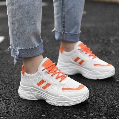 2020 spring new womens sneakers Fashion color matching lace-up comfortable non-slip Breathable casual platform shoes U21-86