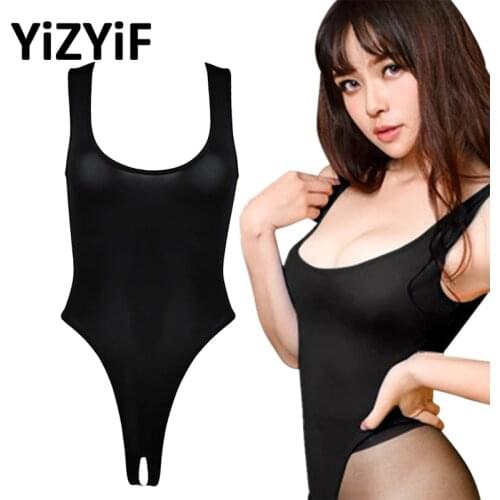 Womens Swimsuit Swimwear High Cut Swimming Suit Thong Leotard Bodysuit Underwear With Stretch Sleeveless Lady Thongs Swimsuit