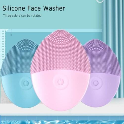 1PC Waterproof Silicone Electric Facial Cleansing Brush Face Skin Clean Pores Cleaner Device Skin Care Cleanser Exfoliating Tool