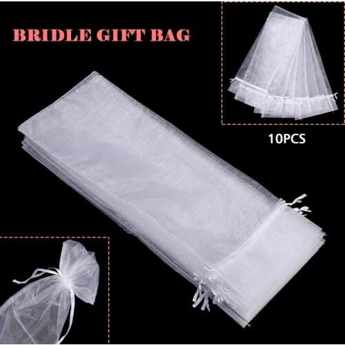 10pcs Drawstring Organza Wine Bottle Gift Bags For Party Wedding Home Decor Gift Packing Storage Mesh Bags