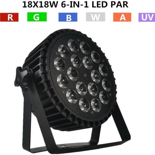 18X18W RGBWA UV LED PAR Light 6-in-1 par disco light, led wash light professional dj equipment