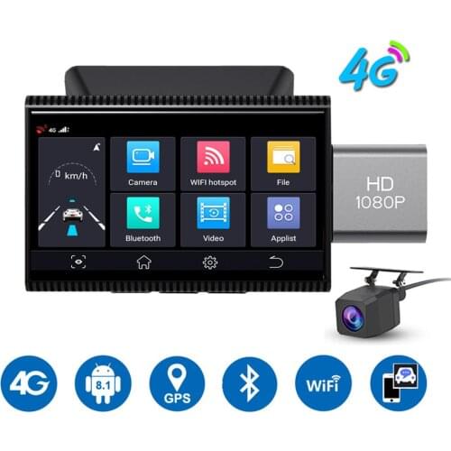 3.0" Android 8.1 Car Dvr Camera Dash Cam 1080P Full Hd Gps Logger Video Recorder 4G Wifi Dual Lens Wdr Dashcam