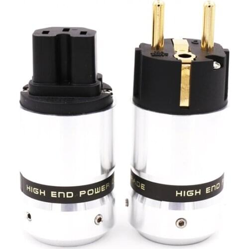 5 pairs New OEM High End Gold Plated EUR Schuko Power Plug & IEC Connector plug Hifi audio AC power cord adapter