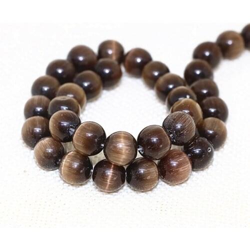 New coffee pretty round opal cat eye loose beads semi-precious stone crystal 4,6,8,10,12mm vintage cool diy jewelry 14inch B1582