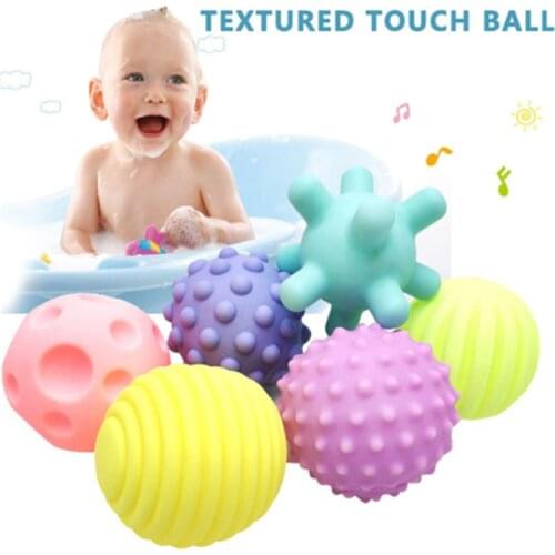 6pcs/set Baby Toy Ball Set Develop Babys Tactile Senses Toy Touch Hand Ball Toys Baby Training Ball Massage Soft Ball LA894335