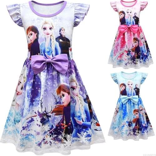 Disney Elsa Anna Dress Girls Dress Cosplay Party Dresses Princess Children Baby Kids Baby Vestidos toddler Dresses