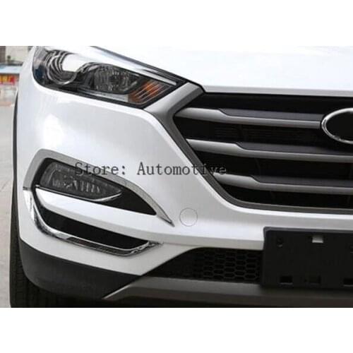 For Hyundai Tucson 2015 2016 2017 Front Head Fog Light Foglight Lamp Chrome Cover Trim Insert Accent Styling Garnish Molding