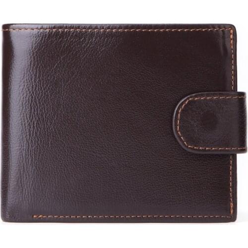 Genuine Leather Wallet Men with Coin Pocket Vintage Short Purse For Male Carteira Masculina Card Holder Zipper Money Bag