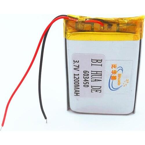 Li-po 3.7V 1200mah 603450 Lithium Polymer Li-Po Rechargeable Battery For MP4 MP5 GPS DVD mobile video game PAD E-books tablet PC