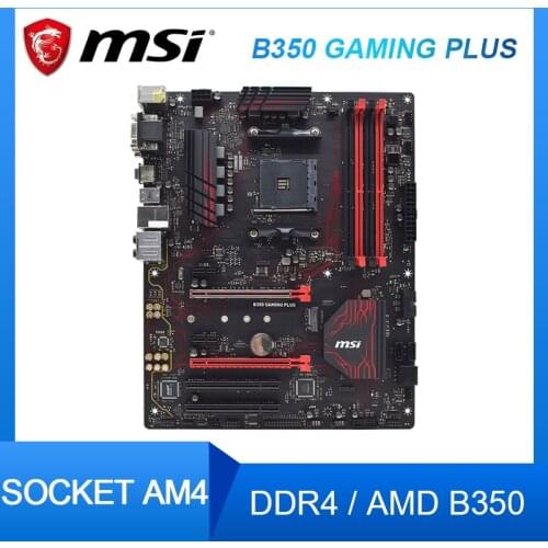 MSI B350 GAMING PLUS Motherboard Socket AM4 DDR4 64GB AMD B350 AMD RYZEN CPU M.2 SATA III Original Desktop motherboard set