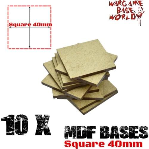 MDF Bases - 40mm Square bases- Basing Laser Cut Wargames wood