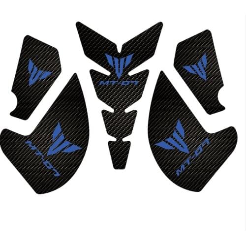 MT07 Motorcycle Anti slip Tank Pad Sticker Pad Side Gas Knee Grip Protector FOR YAMAHA MT-07 MT07 2018-2019 Fiber texture