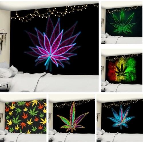 New 3D Printing Maple Leaf Wall Hanging Tapestry Art TAPIZ Bohemia Psychedelic Witchcraft Curtain Bedroom Home Decor