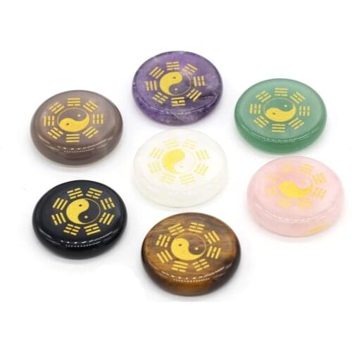 25x25x5mm Ornament Rose Quartz Tiger Eye Healing Stone Natural Air Chakra Reiki Gemstone Massage Ball Trinket Decoration Gifts