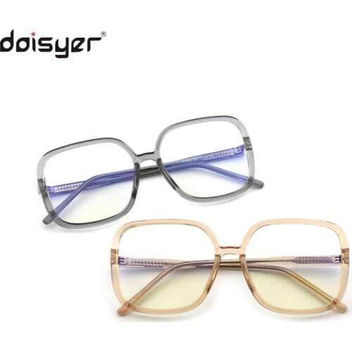 DAISYER 2020 High quality stylish big frame tr90 square oversized blue light blocking glasses for women