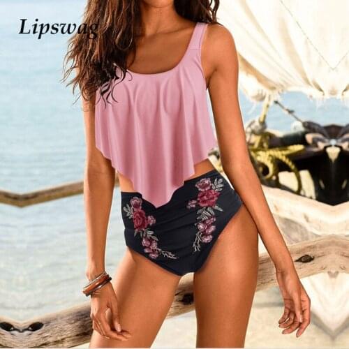 Sexy High Waist Ruffle Womens Bikini Swimwear Summer Push Up Swimsuit Biquini 2021 Women Beachwear Swimwear Bathing Suits Beach