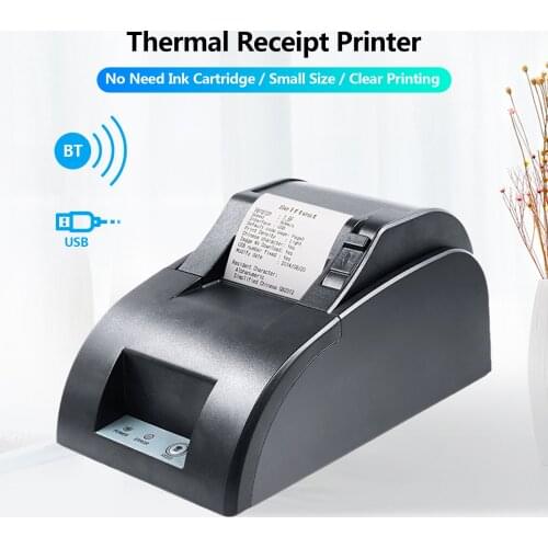 POS 58 USB & USB + Bluetooth for Android and IOS 58mm Thermal Small Ticket Printer Bill Machine