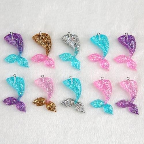 10pcs Flatback resin mermaid charms Jewelry necklace pendant for earrings diy Keychain parts