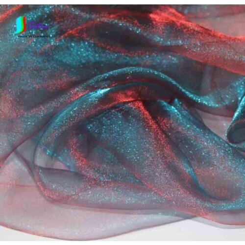 Width Of 1.5m Soft Decorative Yarn Polyester Chiffon Fabric Two-color Crystal Yarn Blue Dream Yarn Xolor Yarn Fabric S091P