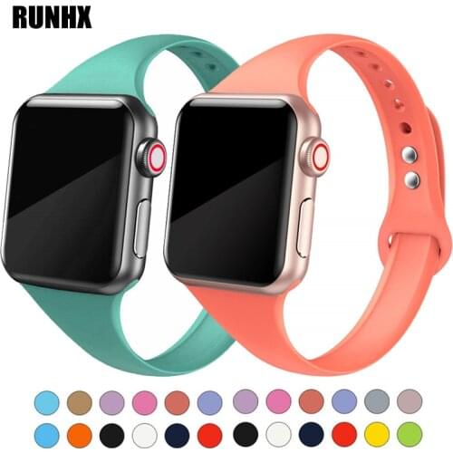 Slim strap for apple watch 6 se 5 4 3 smartwatch watchband silicone wristband correa bracelet iwatch band 44mm 42mm 40mm 38mm