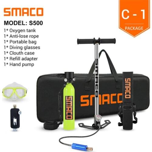 Smaco Scuba Diving Tank Equipment Mini Scuba Dive Cylinder scuba diving oxygen tank box snorkel dive tank