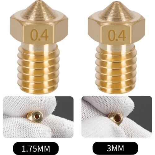 MEGA 20pcs/lot E3D V5 V6 Nozzles M6 Thread Brass 0.2 0.25 0.3 0.4 0.5 0.6 0.8 1.0mm for 3D Printer 1.75 3.0MM Filament Hotend