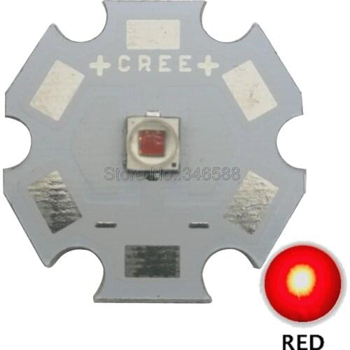 5x Cree 3W XPE2 XP-E2 Red Color 620-630nm High Power LED Emitter Diode on 8mm/ 10mm/ 12mm/ 14mm/ 16mm/ 20mm PCB