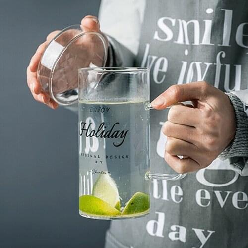 Resistant Letter Cold Drink Cup With Handle Large Capacity Office Water Glass Beer Glass Wine Beer Glass Cup Tea Coffee Mugs