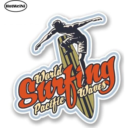 HotMeiNi 13cm x 11cm Pacific Surfing Vinyl Sticker Laptop Hawaii Surf Board Gift Wave Reflective Car Sticker Waterproof Decals