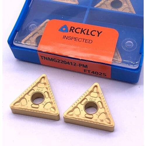 10pcs RCKLCY TNMG220412 PM FT4025 arbide Inserts High Quality Lathe Blade CNC Turning Cutter Plate Tool Machining steel