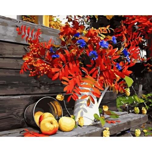 Frameless painting by numbers diy picture oil painting on canvas for home decor animal painting 4050 garden