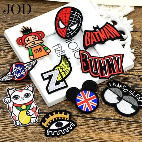 JOD Embroidered Patches for Clothing Stickers Applique T-shirt Down Jacket Children DIY Badges Clothes Iron on Patch Decorative