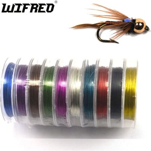 Wifreo 10PCS Fly Tying Copper Wire 0.3mm X 10m Midge Larve Nymph Ribbing Body Fly Tying Material
