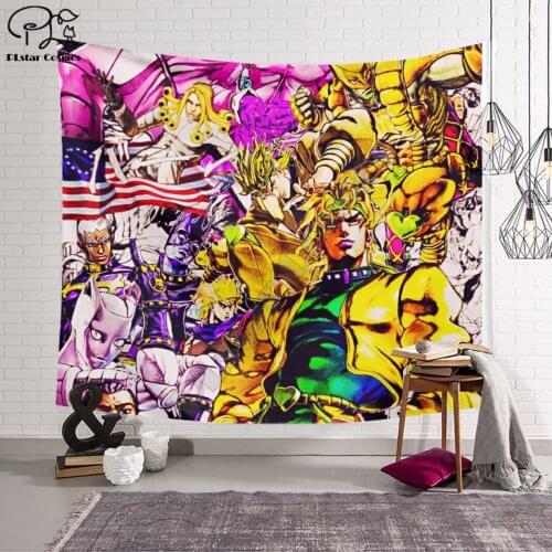 JoJos Bizarre Adventure pattern Funny cartoon Blanket Tapestry 3D Printed Tapestrying Rectangular Home Decor Wall Hanging style