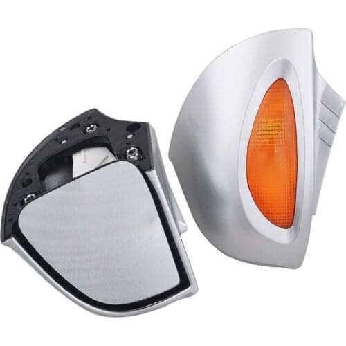 Motorcycle Rearview Mirrors Silver Side Mirrors ABS Shell Amber Turn signal lens Fit For BMW R1100 RT R1100 RTP R1150 RT