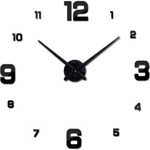 2019 new home real 3d mirror wall clock sticker clocks watches living room quartz needle acrylic wall stickers diy watch