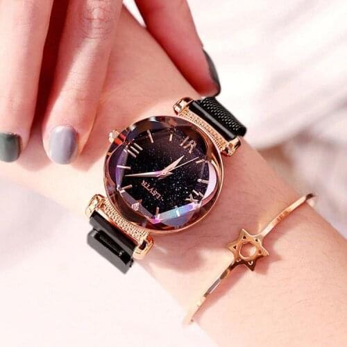 Women Watch Rhinestone Romantic Starry Sky WristWatch Fashion Ladies Leather Watch for Ladies Relogio Feminino Montre Femme