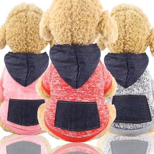Pet Winter Clothing For Dogs Coat Puppy Clothes Stitching denim Hoodies perros Pet Clothes Ropa Perro Chihuahua Ubranka Dla Psa