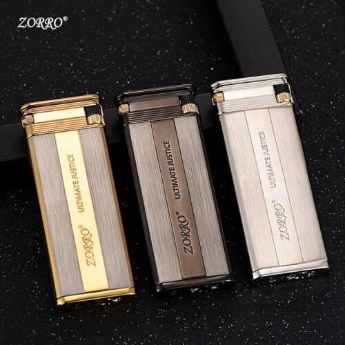 Zorro Ultra-Thin 6mm Pure Copper Shell Metal Air Box Sports Inflatable Body Creative Butane Flint Lighter