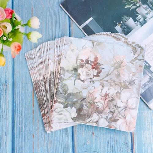 20pcs/1Bag Printed Feature Rose Paper Napkins For Event & Party DIY Craft Decoration Tableware Tissue Decoupage Servilleta