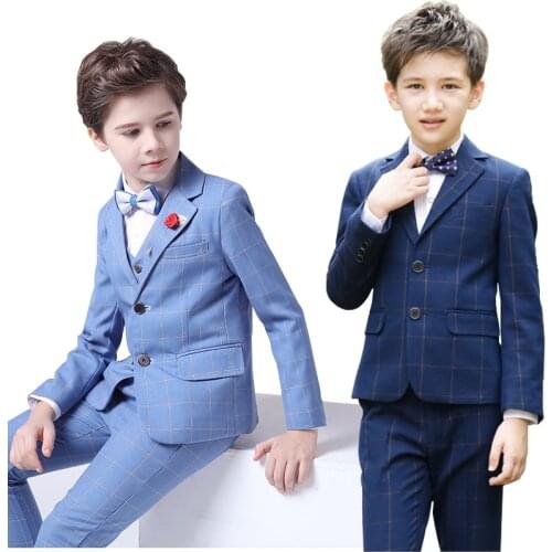 2021 Dresses Teenager Boy Wedding Suits Tuxedo Children Formal Uniform Gentleman Baby Kids Festive Costume Classic Party Clothes