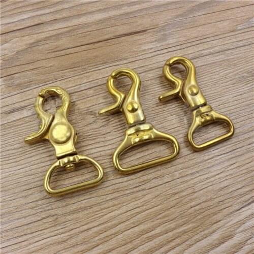DIY leather craft bag wallet belt snap hook buckle flat ring solid brass material 3pcs/lot